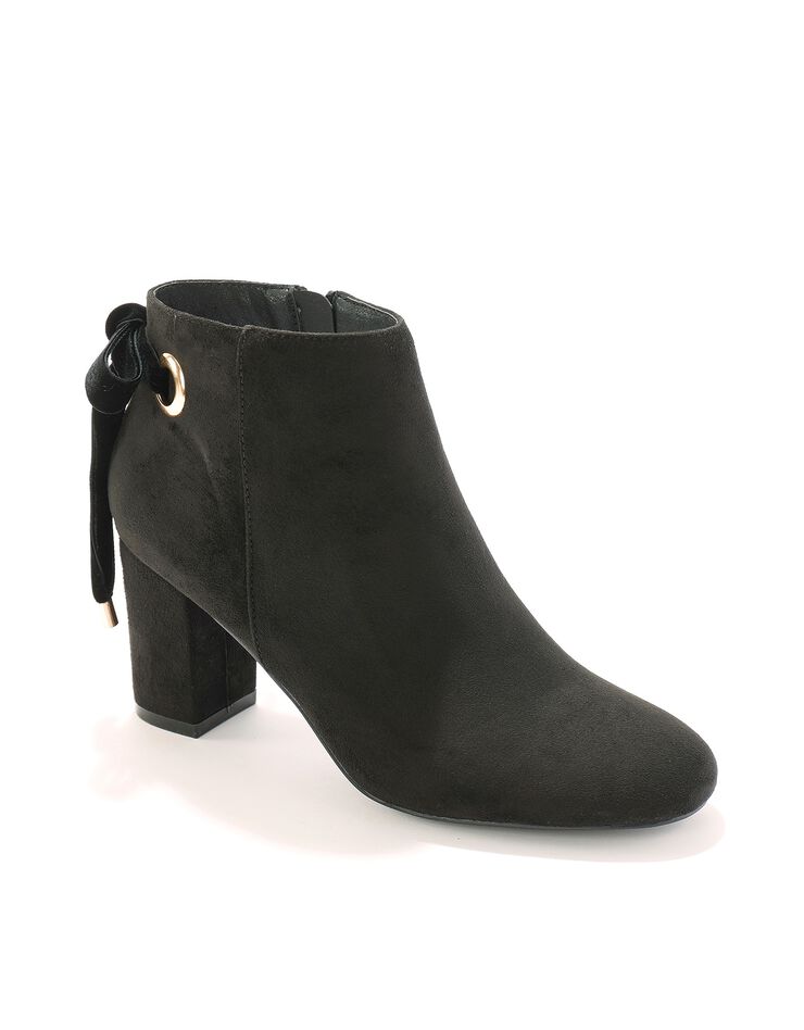 Boots à talon et noeud velours (noir) Boots à talon et noeud velours (noir)