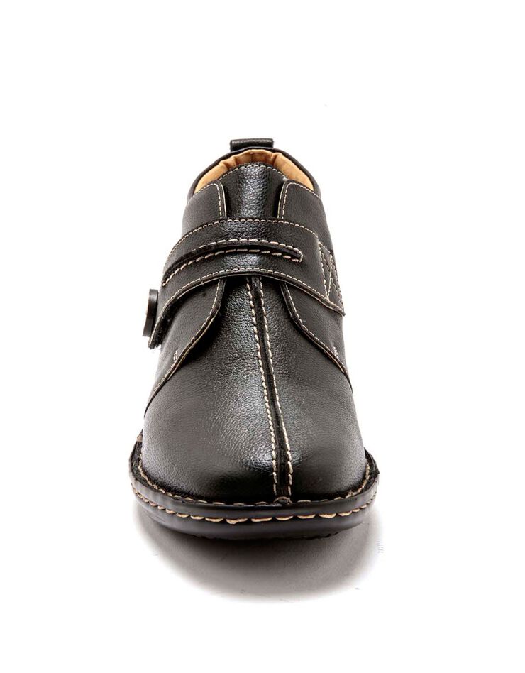Boots cuir tannage végétal noir - grande largeur (noir)