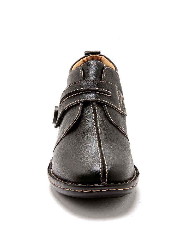 Boots cuir tannage végétal noir - grande largeur (noir) Boots cuir tannage végétal noir - grande largeur (noir)