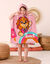 Poncho de bain enfant Pat'Patrouille® éponge et velours coton - 320g/m2 (rose)