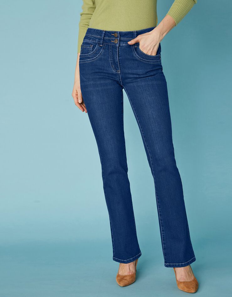 Jean délavé coupe bootcut stretch (dark blue) Jean délavé coupe bootcut stretch (dark blue)