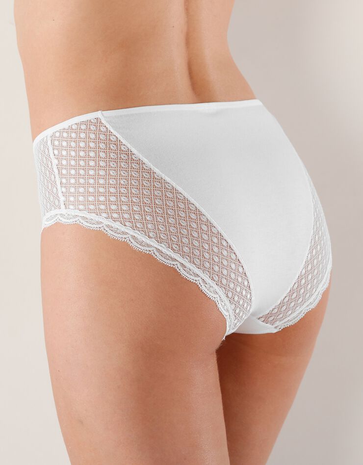 Culotte maxi coton dentelle unie Coria - lot de 2 (blanc) Culotte maxi coton dentelle unie Coria - lot de 2 (blanc)