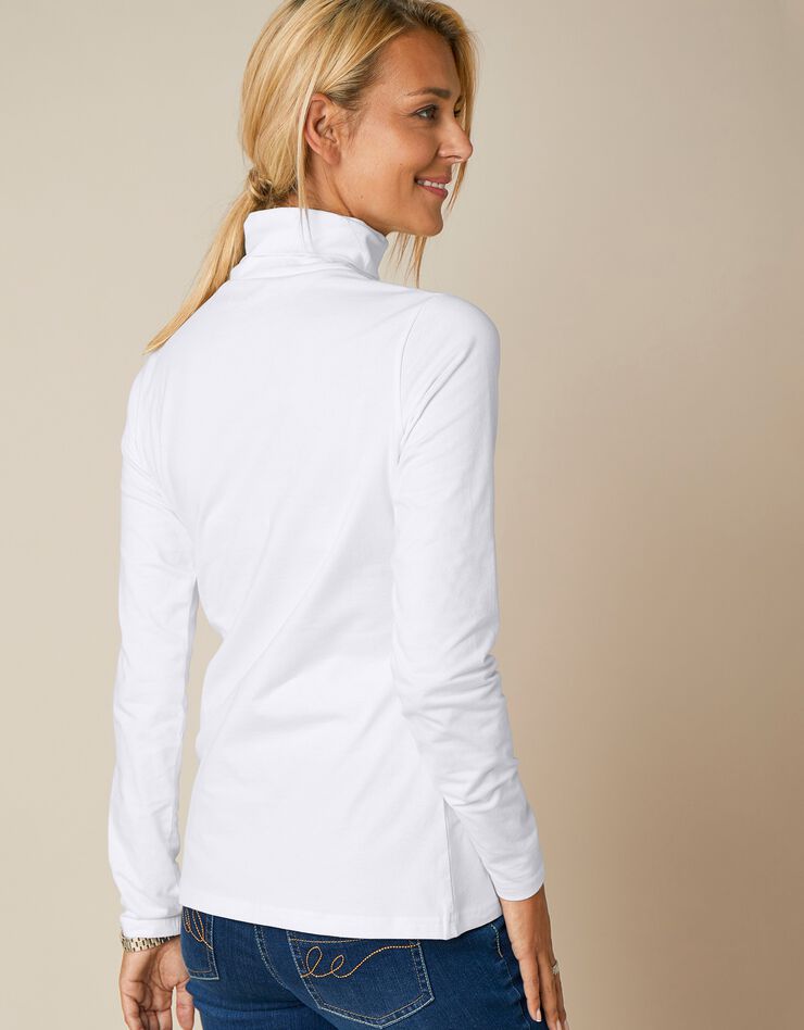 Sous-pull col roulé coton stretch uni (blanc cassé) Sous-pull col roulé coton stretch uni (blanc cassé)