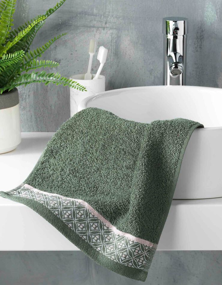 Éponge coton liteau imprimé mosaïque - 450g/m² (kaki) Éponge coton liteau imprimé mosaïque - 450g/m² (kaki)