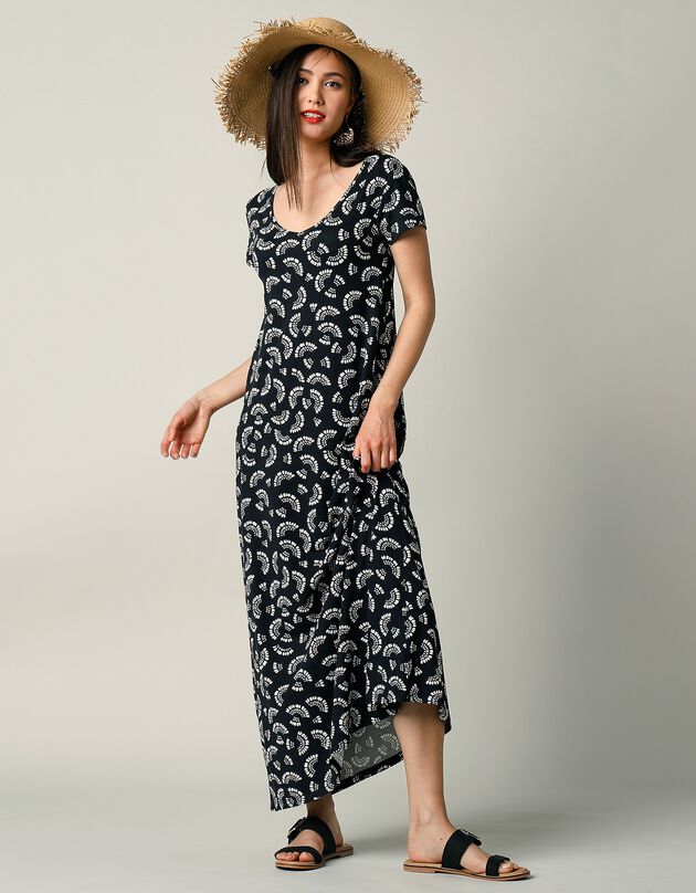 Robe longue imprimée (noir / blanc) Robe longue imprimée (noir / blanc)