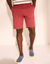 Bermuda chino uni toile sergé stretch morphologie classique (corail grisé)