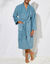 Peignoir mixte adulte éponge velours col châle (bleu jean)