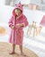 Peignoir de bain enfant licorne à capuche microfibre toute douce (rose)