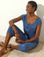 Pantacourt forme boule, uni (bleu indigo)