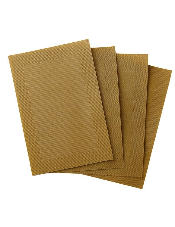 Lot de 4 sets de table - vinyle tress&eacute; (curry)
