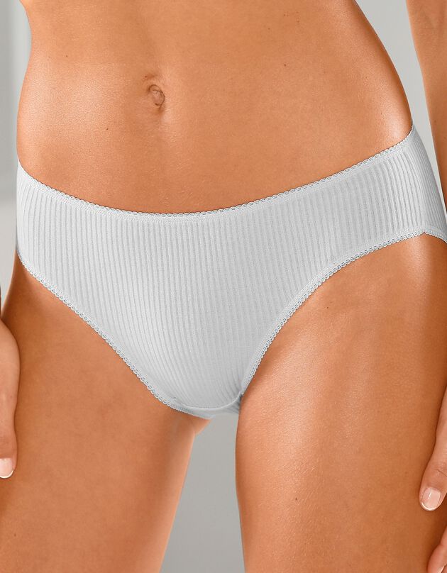 Culotte midi côtes plates - lot de 6 (blanc)