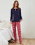 Pantalon pyjama imprimé floral (rouge / marine)