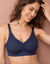 Soutien-gorge moulé invisible microfibre et dentelle - sans armatures (marine)