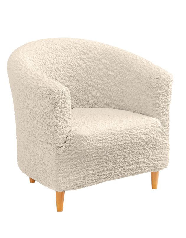Housse gaufrée bi-extensible spéciale fauteuil cabriolet (naturel)