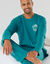 T-shirt pyjama motif poitrine manches longues  (turquoise)