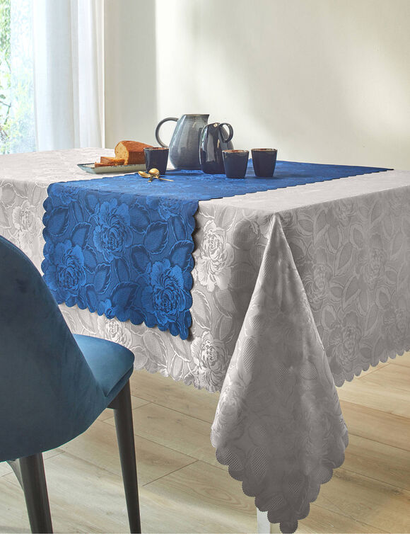 Nappe jacquard damass&eacute; (gris moyen)