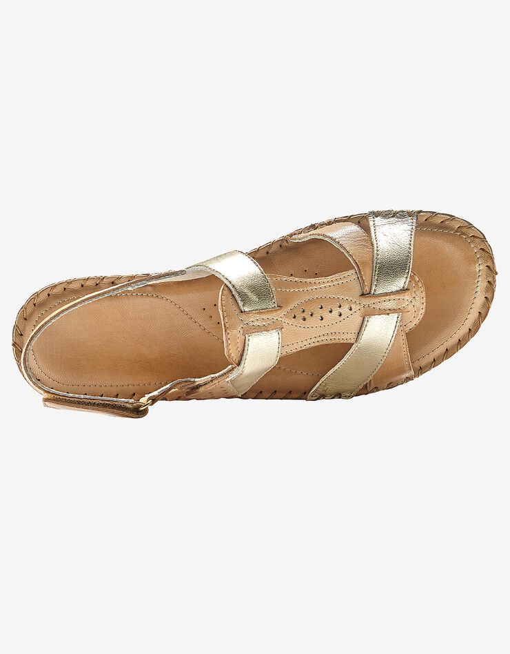Sandales bicolores en cuir extra souple - beige (beige)