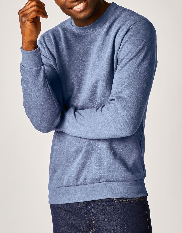Sweat molleton col rond (bleu jean)