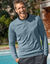 Pull uni col rond (aqua chiné)