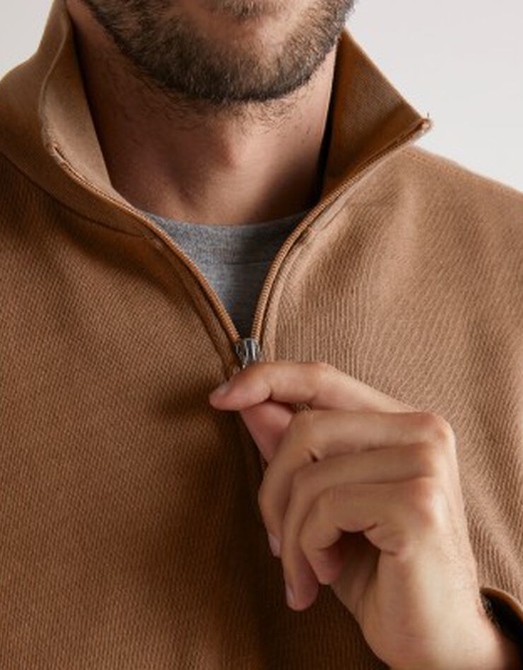 Sweat molleton col camionneur zippé (cuivre) Sweat molleton col camionneur zippé (cuivre)