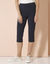 Pantalon capri taille haute (marine)