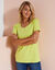 T-shirt uni col rond, coton biologique(**) (anis)