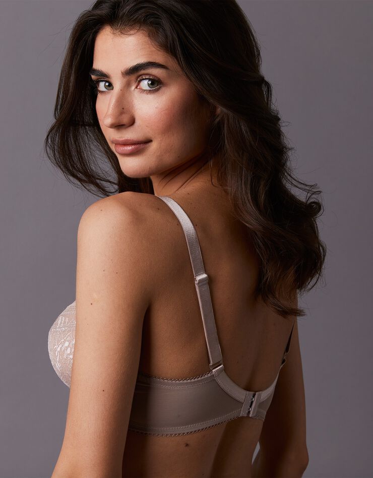 Soutien-gorge minimiseur en tulle et dentelle Camana - avec armatures (beige) Soutien-gorge minimiseur en tulle et dentelle Camana - avec armatures (beige)