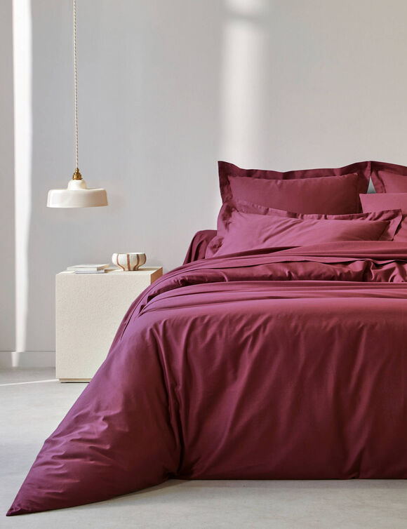 Linge de lit uni - coton 57 fils/cm&sup2; (grenat)