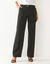 Pantalon droit large, uni (noir)