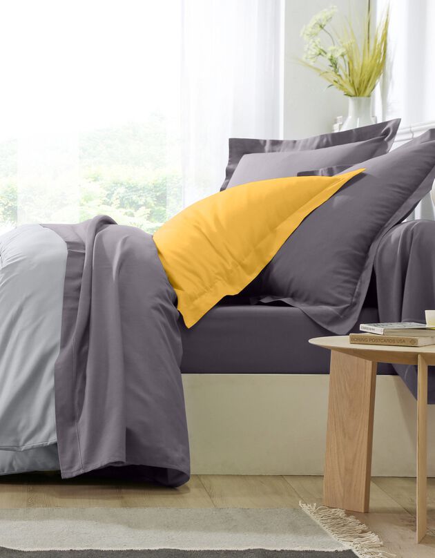 Linge de lit uni coton (anthracite)