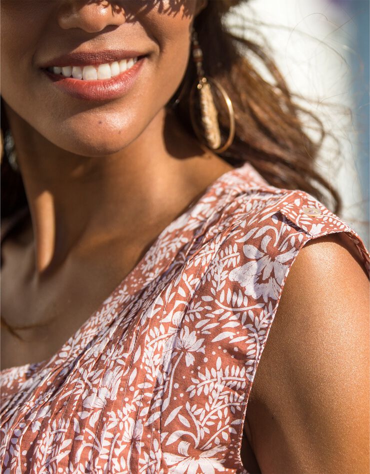 Blouse imprimé bicolore (rose thé / écru) Blouse imprimé bicolore (rose thé / écru)