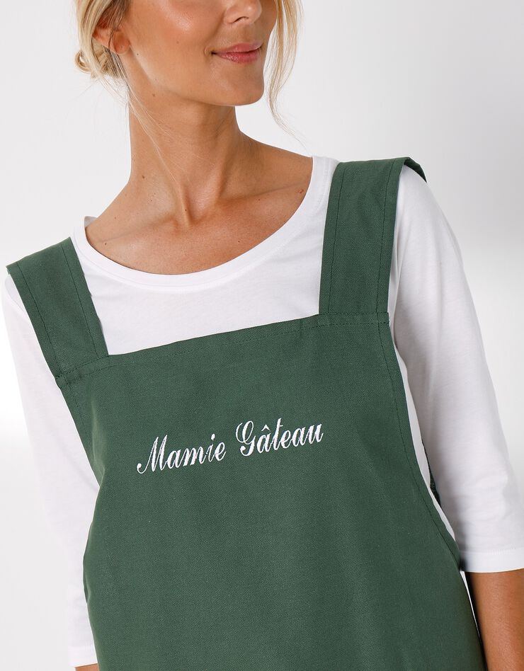 Tablier de cuisine japonais coton uni personnalisable (vert)