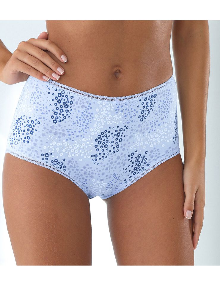Culotte forme maxi « motifs fleurettes » - lot de 4 (bleu / jeans) Culotte forme maxi « motifs fleurettes » - lot de 4 (bleu / jeans)