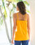 Top de pyjama en coton et macramé - uni tropical (safran)