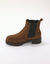 Boots &eacute;lastiqu&eacute;es cuir motif l&eacute;opard, semelle crant&eacute;e (marron / noir)