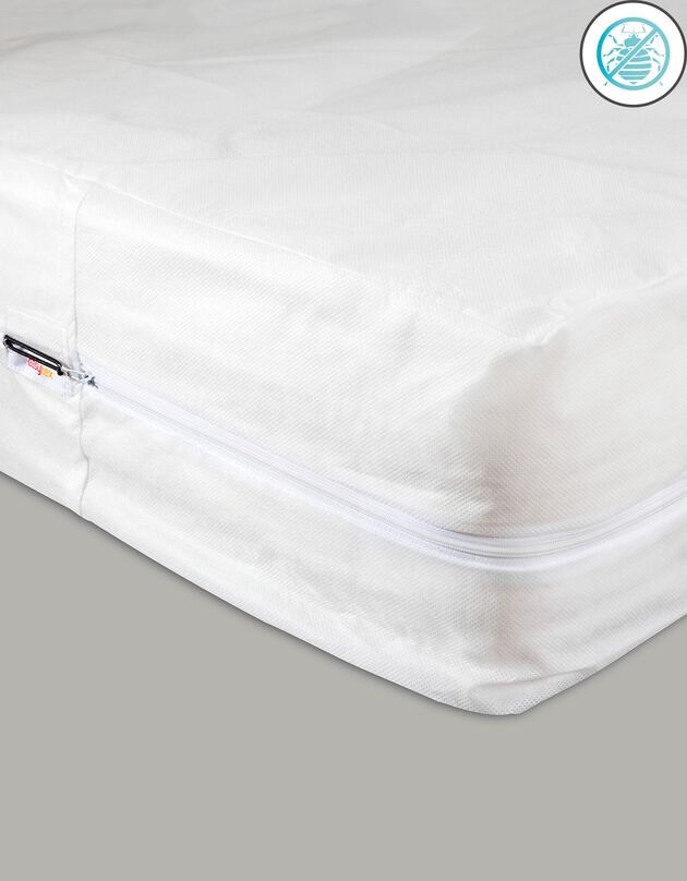 Protège-matelas semi-jetable anti-punaises de lit (blanc)