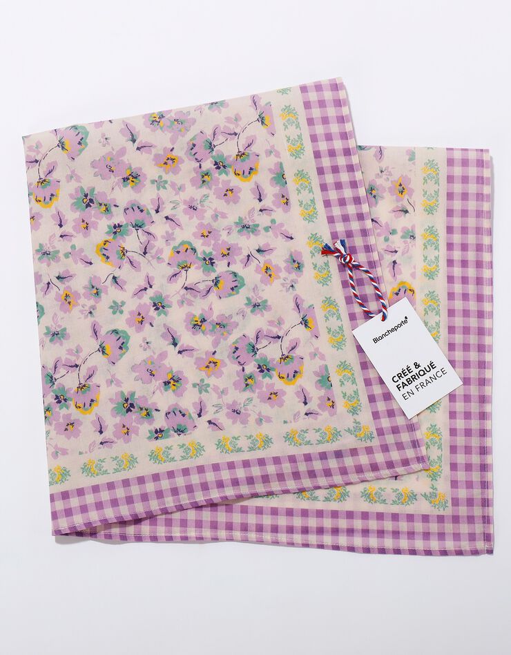 Foulard fabriqué en France imprimé fleuri, 70 x 70 cm - coton (parme) Foulard fabriqué en France imprimé fleuri, 70 x 70 cm - coton (parme)