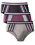 Slip fermé taille haute bandes contrastées - lot de 6 (noir / bordeaux)