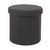 Coffre-pouf cylindrique pliable (noir)