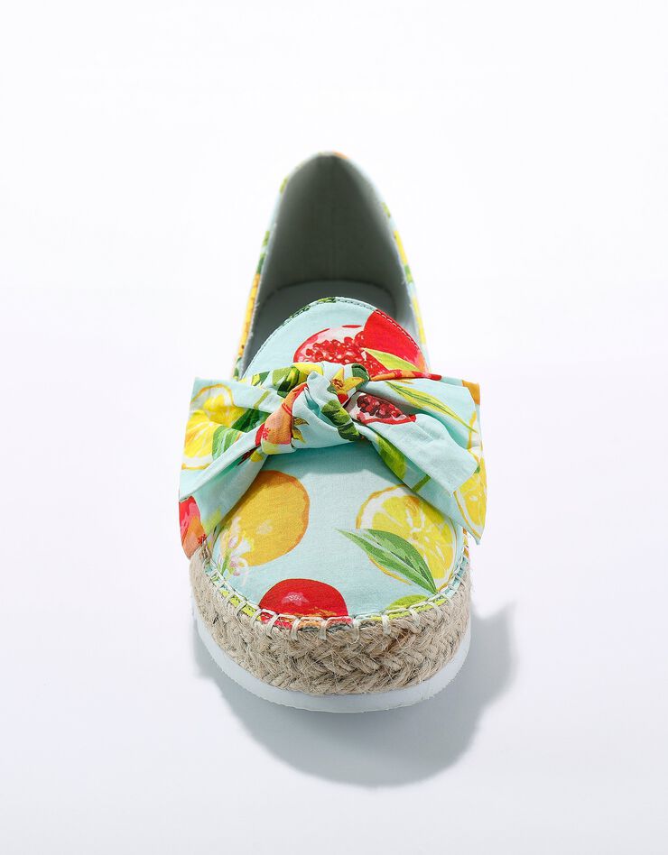 Mocassins espadrilles imprimées à noeud semelle corde crantée (multicolore) Mocassins espadrilles imprimées à noeud semelle corde crantée (multicolore)