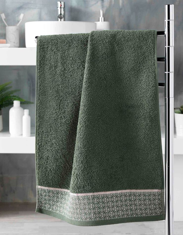 Éponge coton liteau imprimé mosaïque - 450g/m² (kaki) Éponge coton liteau imprimé mosaïque - 450g/m² (kaki)