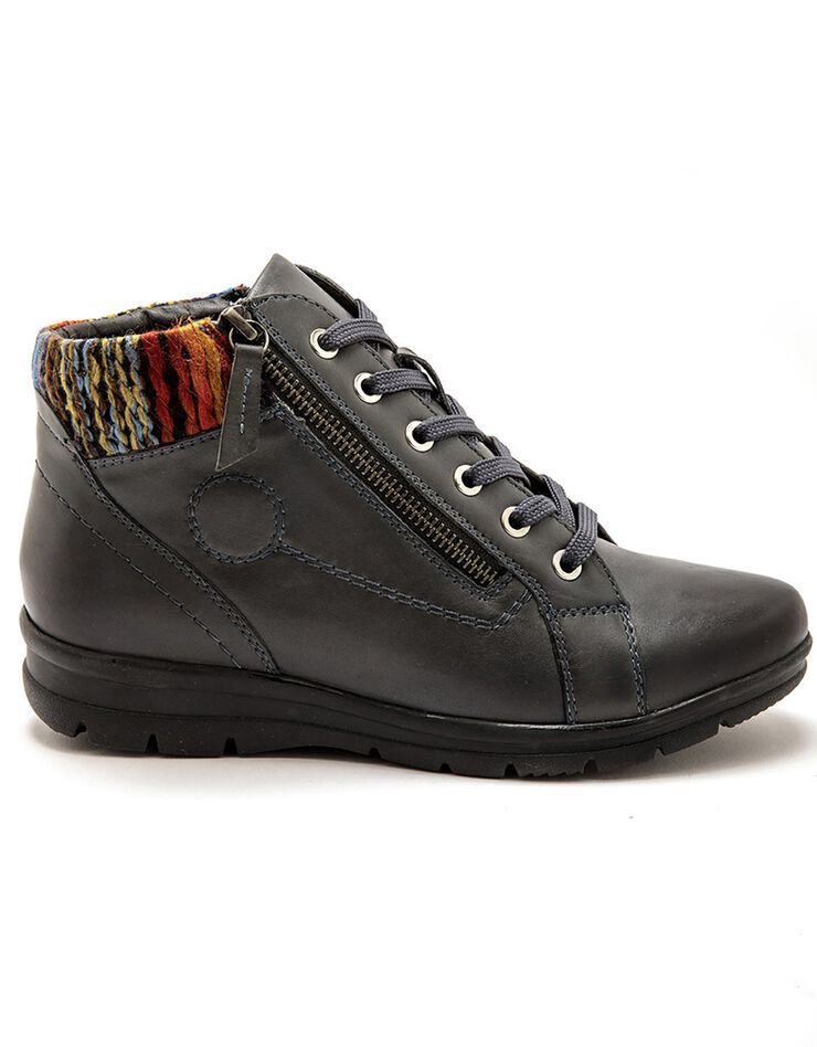 Boots cuir tannage végétal - largeur confort (bleu grisé) Boots cuir tannage végétal - largeur confort (bleu grisé)