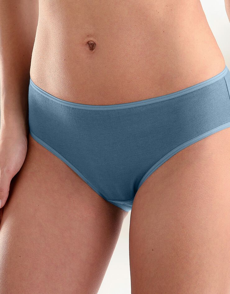 Culotte forme midi en coton extensible uni - lot de 10 (bleu / rose) Culotte forme midi en coton extensible uni - lot de 10 (bleu / rose)