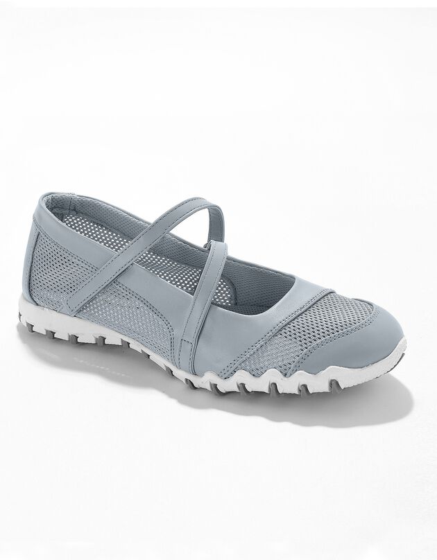 Ballerines de sport scratchées ultra-souples (gris argent)