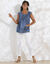 Tunique évasée col rond, denim (bleached)
