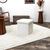 Coffre-pouf pliable, revêtement tissu côtelé (blanc)