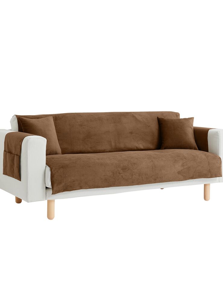 Housse coussin uni velours côtelé - lot de 2 (taupe) Housse coussin uni velours côtelé - lot de 2 (taupe)