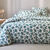 Linge de lit Petunia en coton imprim&eacute; (vert amande)
