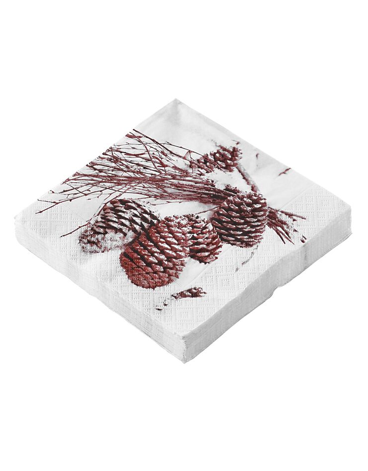 Serviettes papier imprimé pommes de pin - lot de 20 (unique)