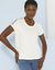 T-shirt col rond dentelle (écru)
